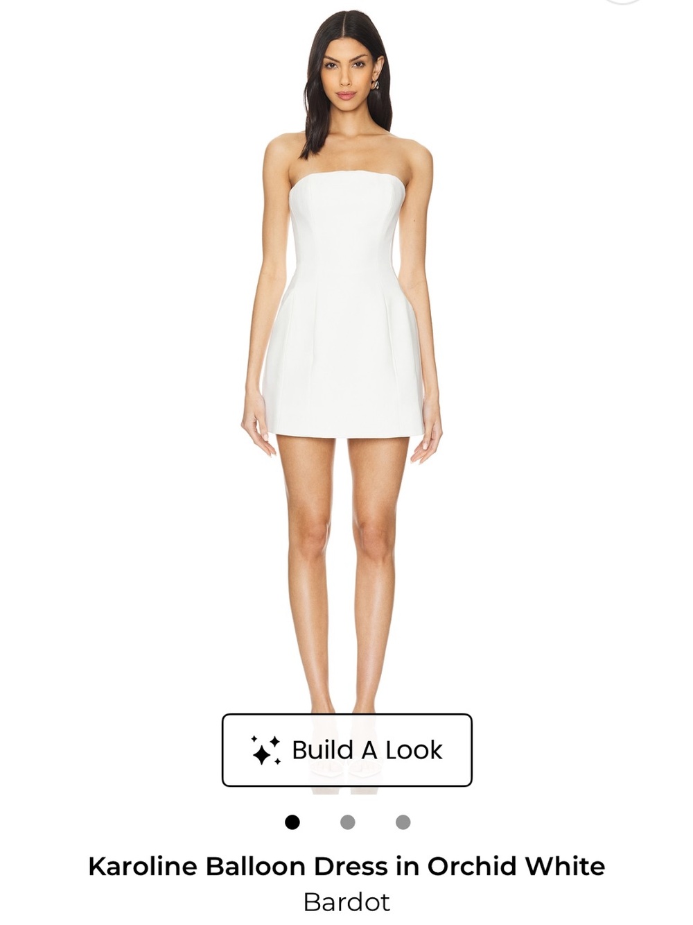 Bardot Strapless Mini Dress in Orchid White